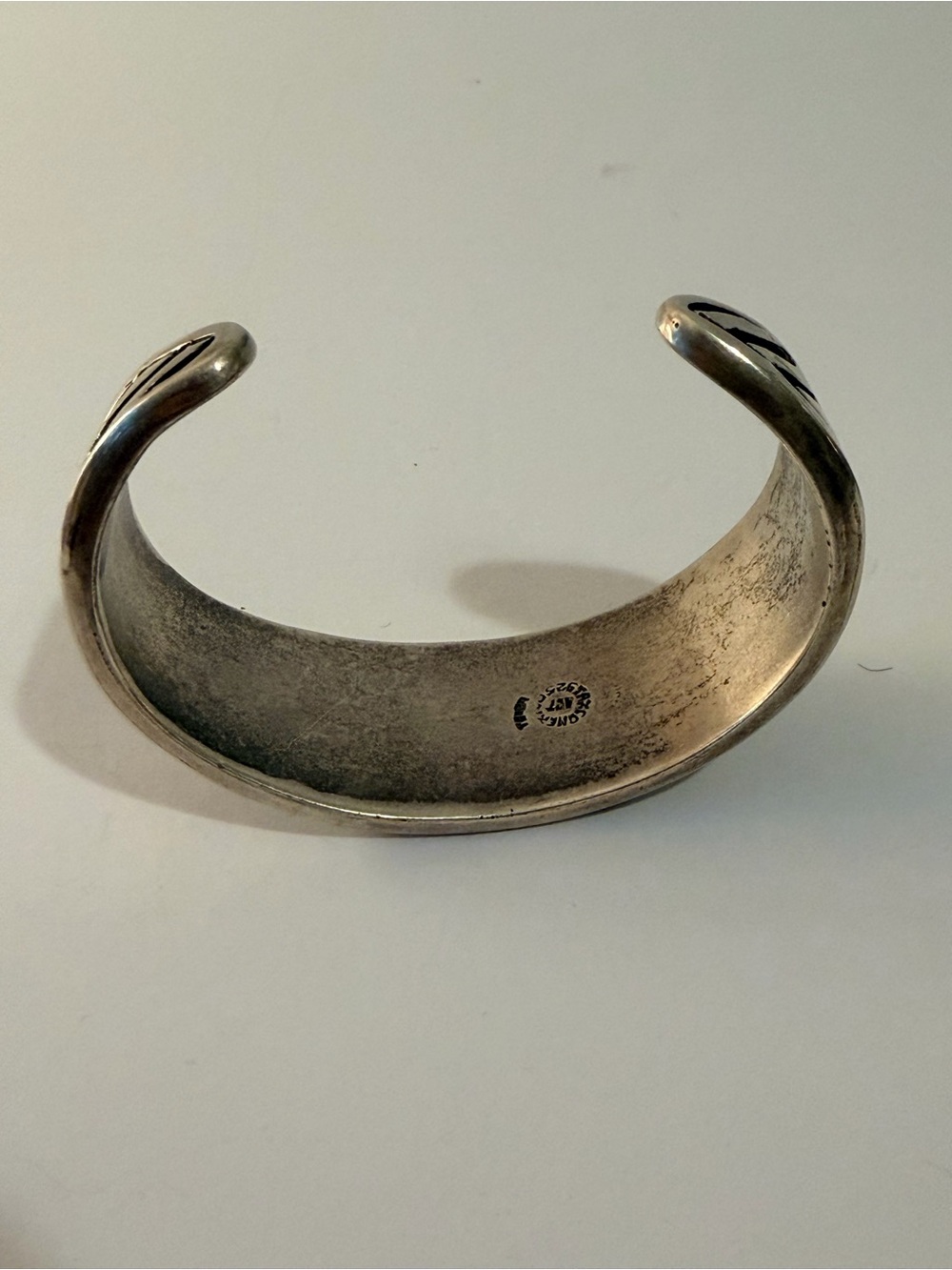 *VINTAGE*  Taxco Mexico Signed Heavy Sterling Silver 925 Wide Cuff Bracelet - Picture 5 of 9